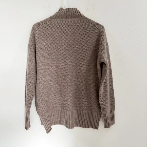 Everlane Oversized 100% Cashmere Boho Preppy Stroopwafel Turtleneck Sweater S - Picture 5 of 9
